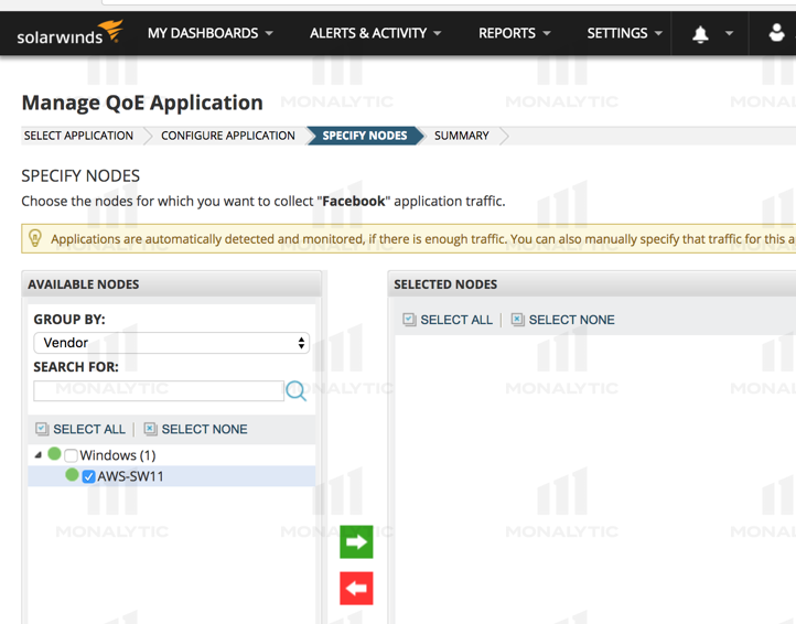 Deploying a SolarWinds QoE Network Packet Analysis Sensor Monalytic